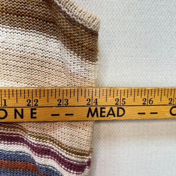 Vintage Concrete Womens Button Up Vest Sweater Size XL Brown Knitted Striped Y2K - Picture 7 of 11